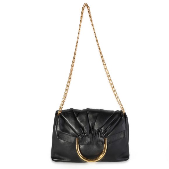 Stella McCartney Black Vegan Leather Nina Fold-Over Frame Bag - Picture 6 of 6